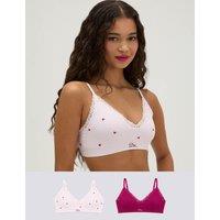 Boux Avenue 2 Pack Lace Seamless Bralettes Berry