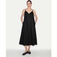 Jigsaw Pure Linen Midaxi Slip Dress Black