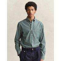 GANT Regular Fit Pure Cotton Striped Oxford Shirt Green