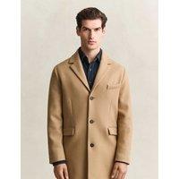 GANT Wool Rich Single Breasted Coat Taupe