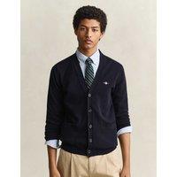 GANT Pure Superfine Lambswool V-Neck Cardigan Navy
