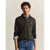 GANT Pure Cotton Corduroy Collar Rugby Shirt Green