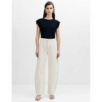 French Connection Mid Rise Barrel Jeans Neutral