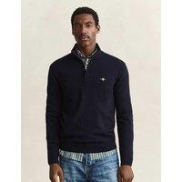 GANT Superfine Pure Italian Lambswool Jumper Navy