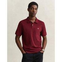 GANT Pure Cotton Short Sleeve Polo Shirt Burgundy
