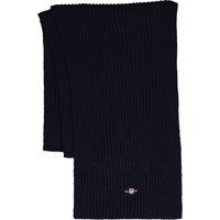 GANT Cotton Rich Logo Scarf with Wool Navy