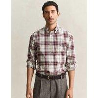 GANT Regular Fit Pure Cotton Check Oxford Shirt Burgundy Mix