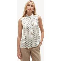 HOBBS Polka Dot Tie Neck Blouse Brown Mix