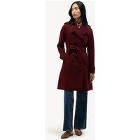 HOBBS Cotton Rich Belted Longline Trench Coat Burgundy