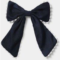 M&S Back To School Navy Scallop Edge Bow Navy