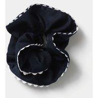 M&S Back To School Navy Scallop Scrunchie Navy