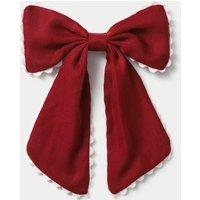 M&S Back To School Burgandy Scallop Edge Bow Burgundy