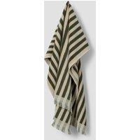 Piglet In Bed Pure Cotton Striped Fringed Towel Green Mix