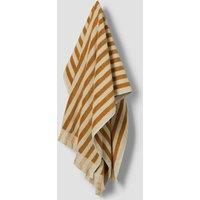 Piglet In Bed Pure Cotton Striped Fringed Towel Yellow Mix