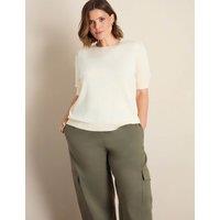 Live Unlimited London Cotton Blend Barrel Leg Trousers Khaki