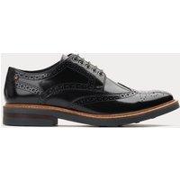 Base London Leather Hi-Shine Brogues Black