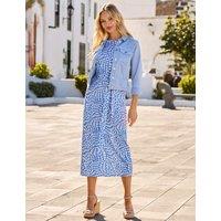 SOSANDAR Cotton Rich Denim Collared Jacket Blue