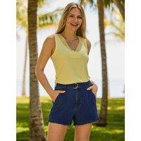 SOSANDAR Pure Lyocell Denim Shorts Blue