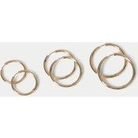 M&S 3 Pack Everday Hoop Earrings Gold