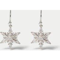 M&S Christmas Snowflake Cyrstal Earrings Silver