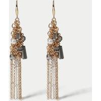 M&S Chain and Metal Drop Earrings Multi