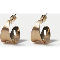 M&S Brushed Hoop Earrings Gold