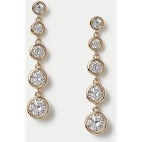 Autograph Cubic Zirconia Graduated Drop Earring Gold
