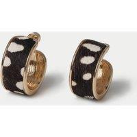 M&S Faux Deer Print Hoop Earrings Brown Mix