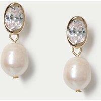 Autograph Freshwater Pearl Cubic Zirconia Earrings White Mix