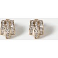 Autograph Cubic Zirconia Triple Hoop Earrings Gold