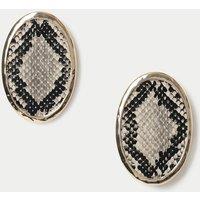 M&S Snake Print Stud Earrings Multi