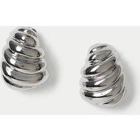 M&S Textured Dome Earrings Silver