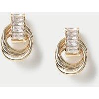 Autograph Cubic Zirconia Door Knocker Earrings Gold