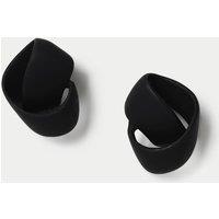 M&S Powdercoat Swirl Stud Earrings Black