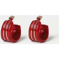 M&S Red Enamel Stud Earrings Red