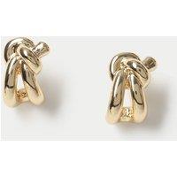 Autograph Knot Stud Earrings Gold
