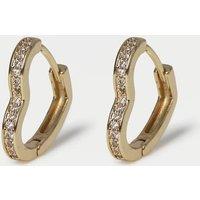 M&S 14ct Gold Plated Heart Clicker Earring Gold