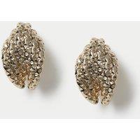 Per Una Textured Ridge Earrings Gold