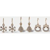 M&S Christmas Gold Tone Earring Pack Gold