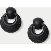 M&S Door Knocker Drop Earring Black