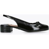 Steve Madden Patent Bow Block Heel Slingback Shoes Black