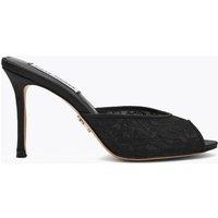 Steve Madden Rollout Lace Stiletto Heel Peep Toe Sandals Black