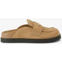Steve Madden Tobin Suede Metallic Detail Mules Brown
