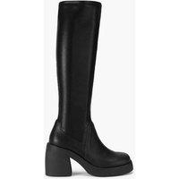 Steve Madden Berkleigh Leather Platform Knee High Boots Black