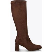 Steve Madden Holly Suede Block Heel Knee High Boots Dark Brown