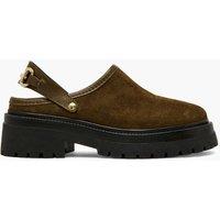 Steve Madden Erba Suede Horsebit Mules Green