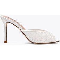 Steve Madden Rollout Slip On Stiletto Heel Peep Toe Mules White