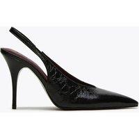 Steve Madden Leather Stiletto Heel Slingback Shoes Black