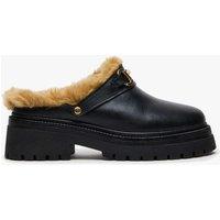 Steve Madden Erba Lined Mule Slip On Flat Slippers Black