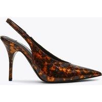 Steve Madden Patent Tortoise Stiletto Heel Slingbacks Brown